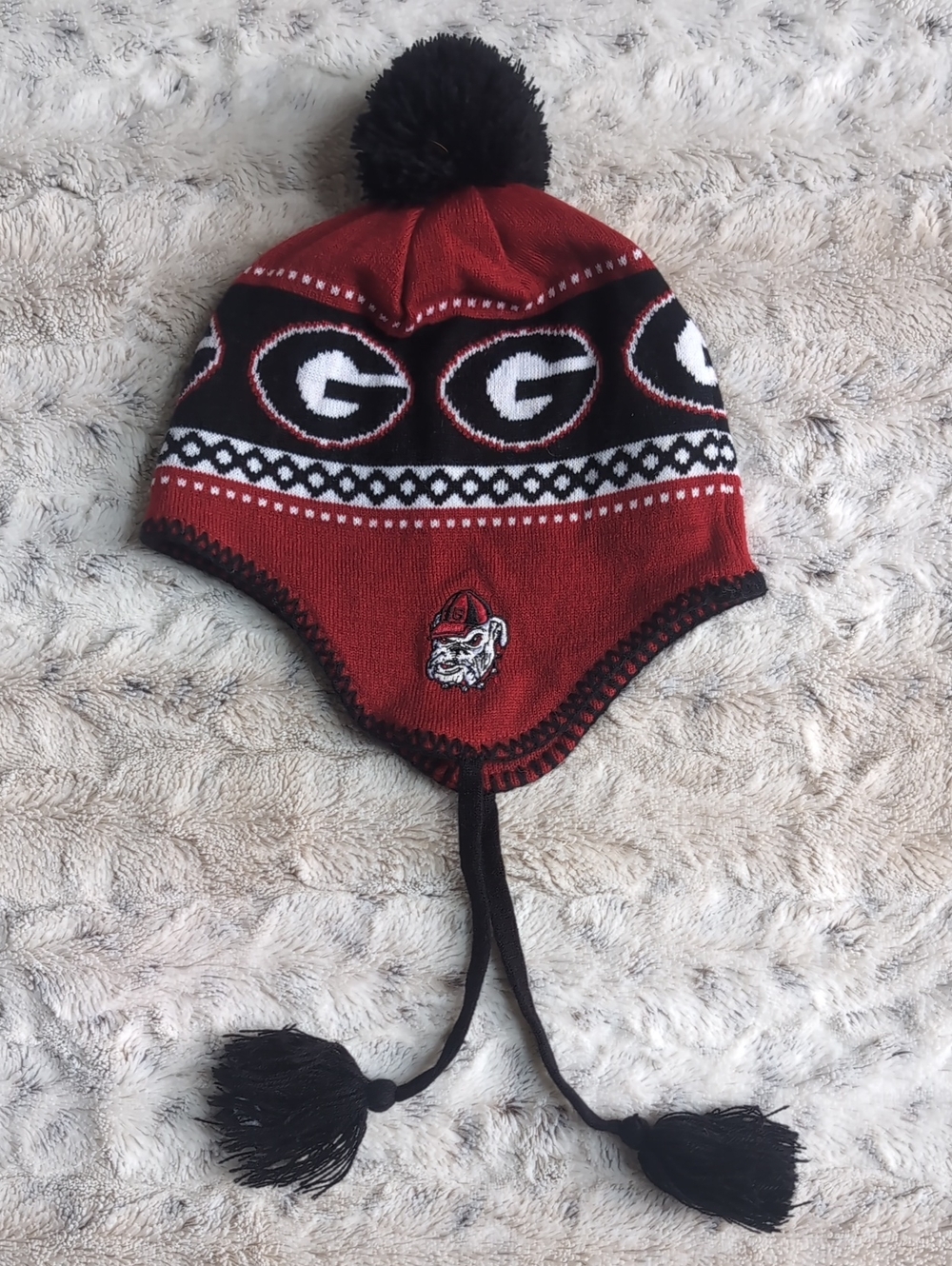 Georgia Bulldogs Unisex Red Earflap Beanie